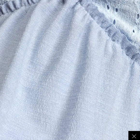 Lulus Light Blue Eyelet Peplum Cami Top Small - Picture 6 of 8